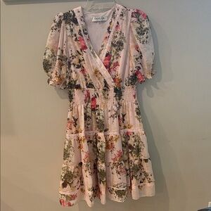 Taylor Women's Floral knee length Dress - Pink and Green